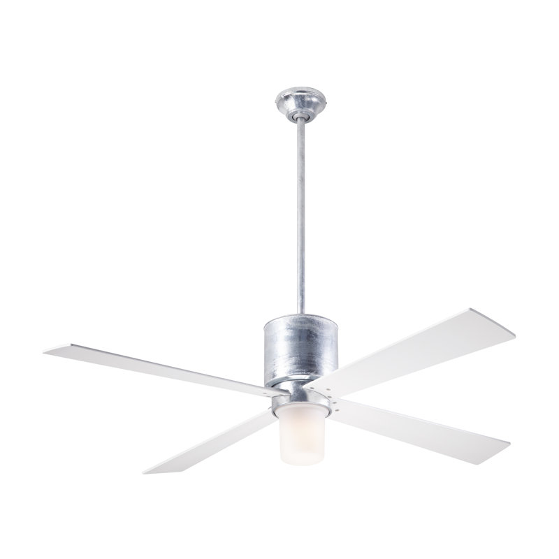 Lapa 50'' Ceiling Fan with Light Kit, Wall Control with Remote Handset (2-wire), Black, Galvanized