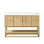 Ensemble de meuble-lavabo à simple cuve 48 "en chêne foncé avec plateau en pierre composite à grain blanc Scotto-381521723