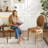 French-style Farmhouse Dining Chair With Round Backrest-119233289