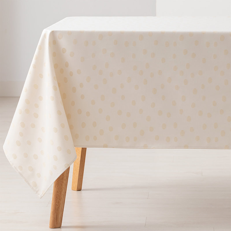 Wylies Geometric Cotton Tablecloth, Gold, 180cm W x 140cm L