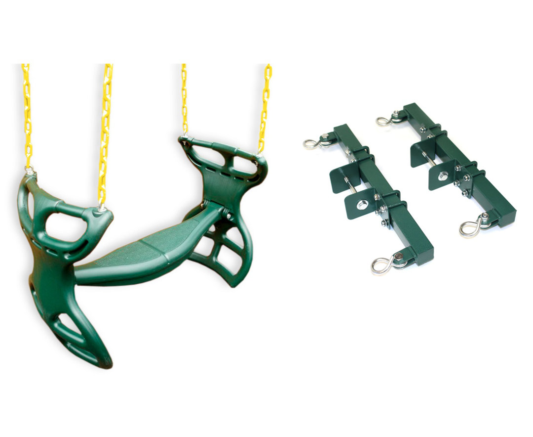 Heavy-Duty Horse Glider Swing Seat Back-To-Back with Chains Eastern Jungle Gym
