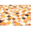 Tapis orange en cuir de vache fait à la main Alasha Patchwork Rectangle 5 pi 8 po x 7 pi 10 po