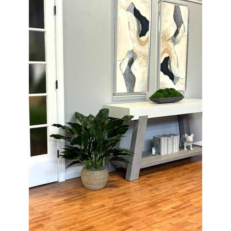 UV Rated Spathiphyllum Plant in Seagrass-Wrapped Pot