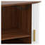Armoire à vin cannelée 28 po avec porte-bouteilles à 8 grilles, panneau de fibres à densité moyenne blanc et console de rangement en métal avec portes coulissantes
