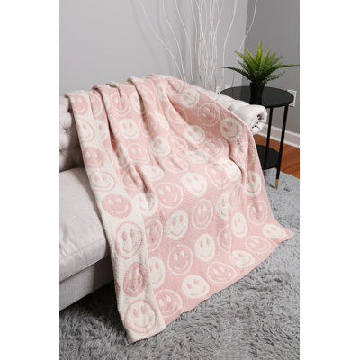 Mini Happy Face Pattern Luxury Soft Throw Blanket