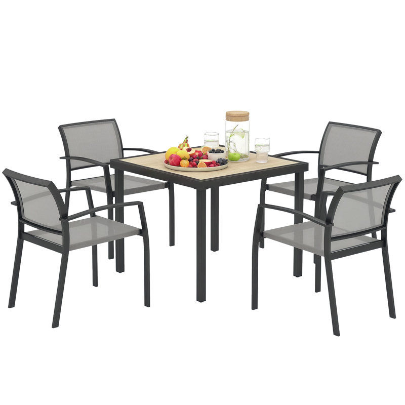 Steel Patio Dining Set Table,