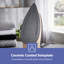 GEEPAS Steam Iron | Steam Generator Iron | 1m Fast Heat-Up Vertical Steaming | Ceramic Soleplate Adjustable Temperature | 1.2l Water Detachable Tank 0.5g/Steam Output | 2 Year Warranty 2400W Black