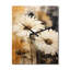 Horloge murale rétro vintage avec marguerites brunes II-1095323878