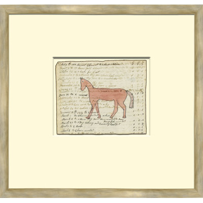 Pink Horse - Sm. Mennonite Ledger Drawing Giclee Print