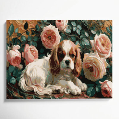Dogs Cavalier King Charles Spaniel Brown Canvas Wall Art