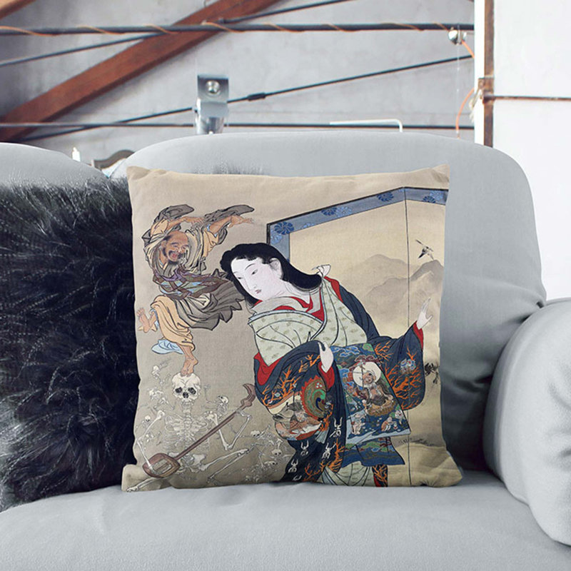 Square Throw Cushion, 40cm H x 40cm W x 15cm D, Black