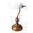 Kandace Antique Vintage Bronze Sleek White Glass Shade Bankers Table Lamp With Pull Switch For Living Room-122625798
