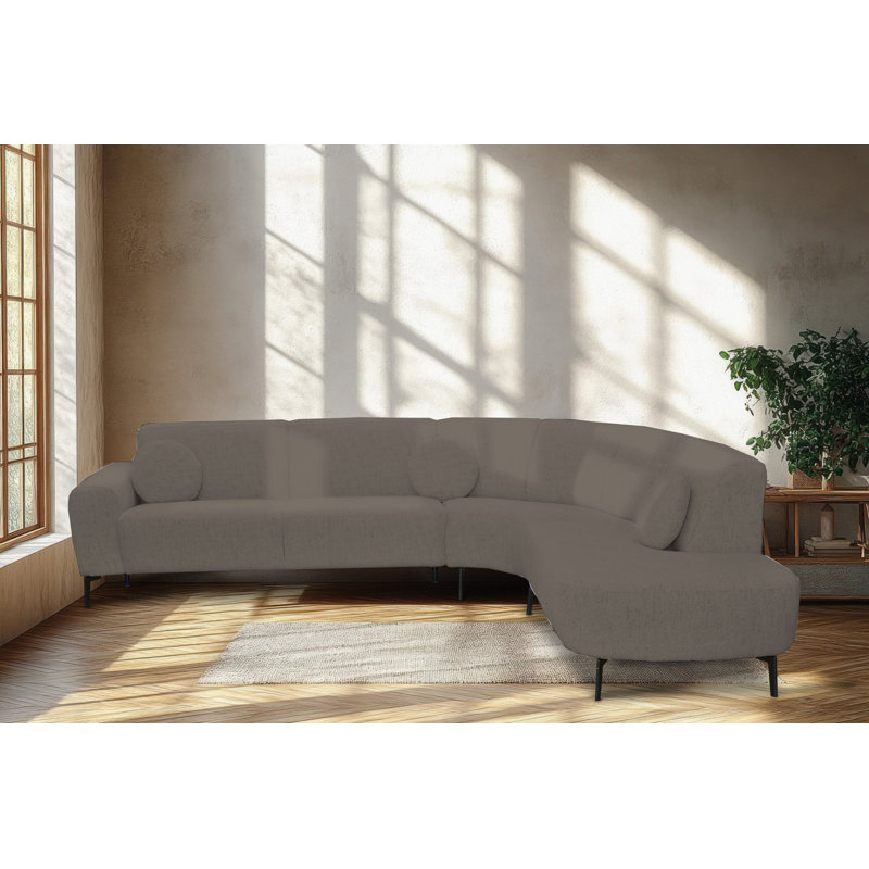 5 Seater Corner Sofa , Dark Brown, Right Hand Facing