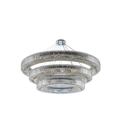 Rondelle 48 LT Chrome/Clear Tiered Chandelier Allegri