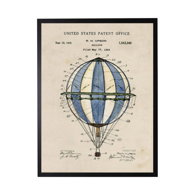 Hot Air Balloon-Themed Design Woven Base Rug