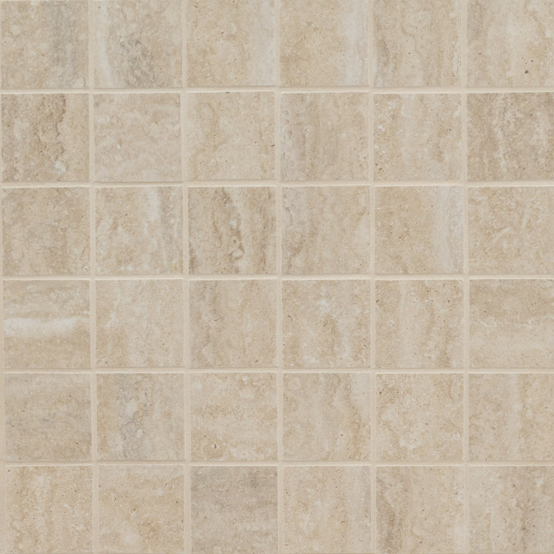 Linden Grid 12 in. x 12 in. Matte Porcelain Mosaic Floor and Wall Tile, Roan