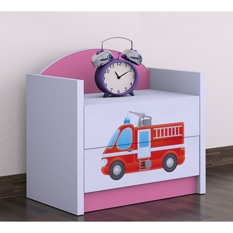 Skyler 2 Drawer Nightstand, Pink