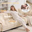 Canapé modulaire rembourré 70 po avec repose-pieds, 2 coussins décoratifs et garniture à pompons 70 po-328646785-328646790