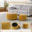 2-In-1Round Fabric Storage Ottoman - Footstool, Seat & End Table In One-86601318