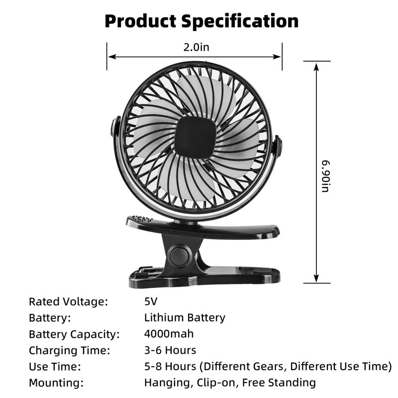 Biyori 6.4" Oscillating Fan