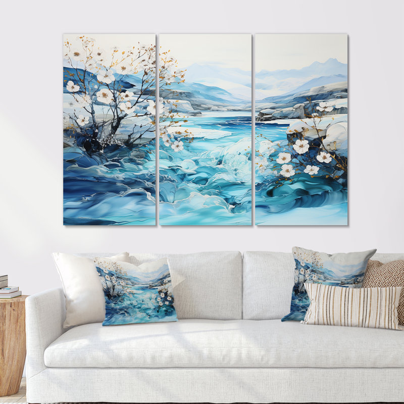 Ensemble de décorations murales Rivers, Toile tendue, H 40 po x l 60 po x P 1 po