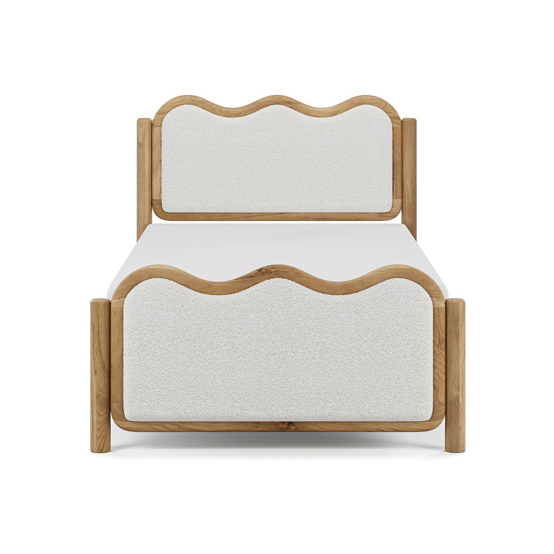 Lit plateforme tapissier Shirleen, Lit simple