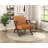 Granby 26.5" Mid-Century Modern Accent Chair - Easy-Care Faux Leather Upholstery, Durable Solid Rubberwood Frame-54229801-51441077