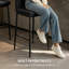 Velvet/Suede Fixed Height Bar Stool With Diamond Tufted Back   -129242157-129768008
