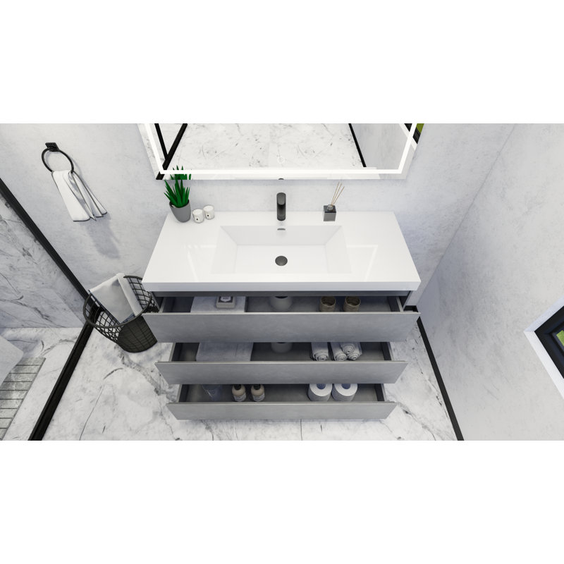 Hargrave 47 " Single Bathroom Vanity Base, Cement Gray