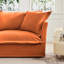 Fauteuils en chenille à 2 places en orange, coussins moelleux, housses amovibles et confortables pour la lecture d'orange avec housses, sièges spacieux à structure en bois