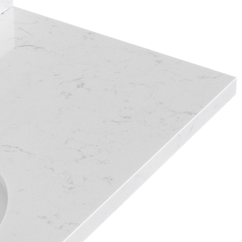 ARIEL Monroe 54 Single Sink Bathroom Vanity with Carrara Quartz Top, Midnight Blue, 54" - 55", Carrara White Quartz