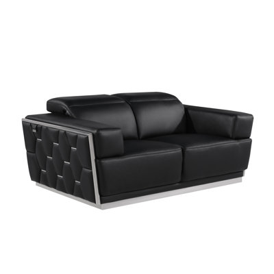 Sylvian Top Grain Genuine Italian Leather Loveseat