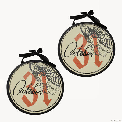 Set of 2 Halloween Circle Sign, 12x12 Inch