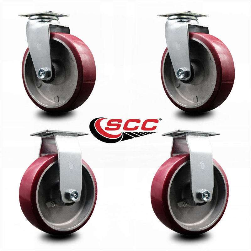 Ensemble de roulettes 4 pièces en poly avec aluminium
