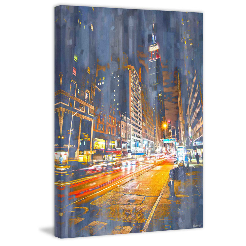 Reproduction de photo sur toile tendue "city lights" par parvez taj,, H 36 po x l 24 po x P 1,5 po