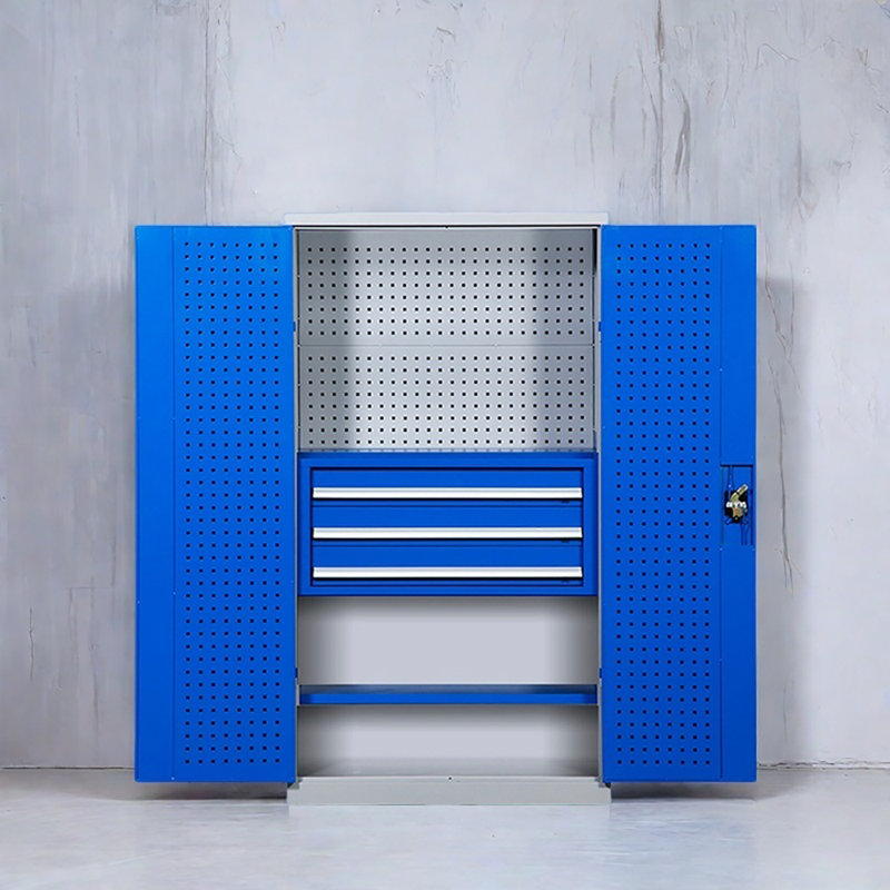 Casiers de garage multifonctionnels à grande capacité, Bleu / blanc
