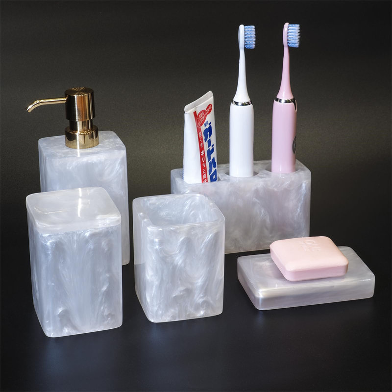 Cotrufello Bathroom Accessory Set, Pearl White