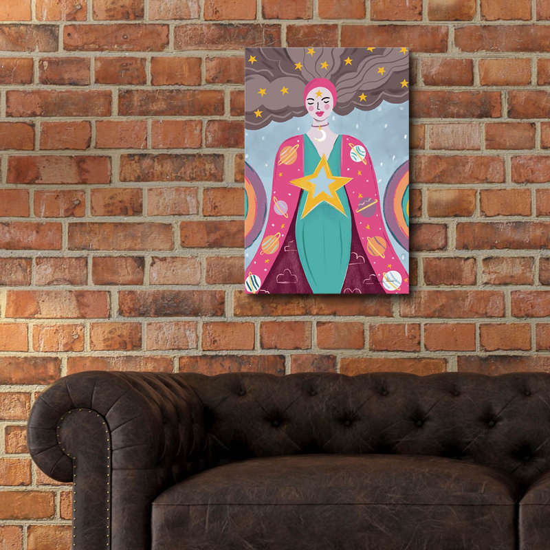 Art mural épique «Mystical Woman 1» par Farida Zaman, 16 po x 24 po, H 24 po x l 16 po