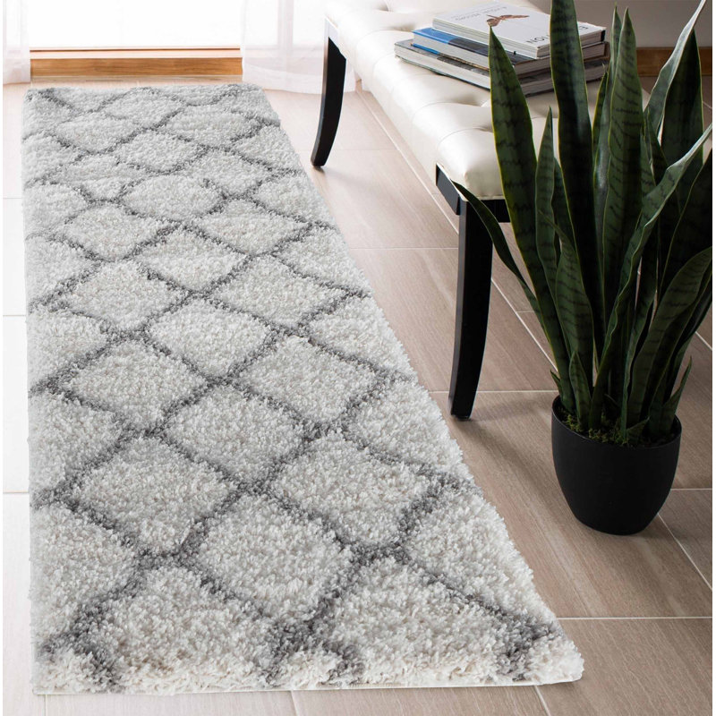 Stanwyck Geometric Shag Area Rug, Runner 60 x 220cm