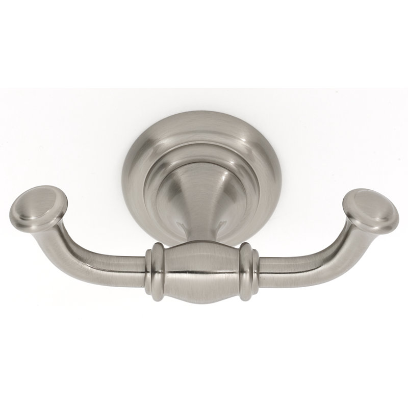 Charlie Double Robe Hook, Satin Nickel