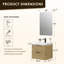 Livia 24" Wall-mounted Single Bathroom Vanity with White Artificial Drop-in Sink with Mirror