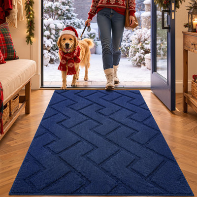Modern Geometric Ribbed Non-slip Entryway Mat