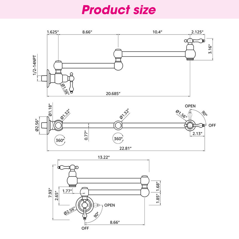 PROOX Kitchen Faucet Side Spray, Chrome