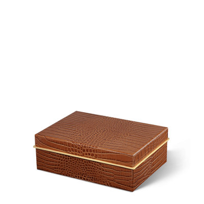 Petite boîte classique en cuir croco