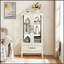 Vitrine avec tablettes réglables, portes en verre et éclairage interne pour exposer vos objets précieux-1669838321