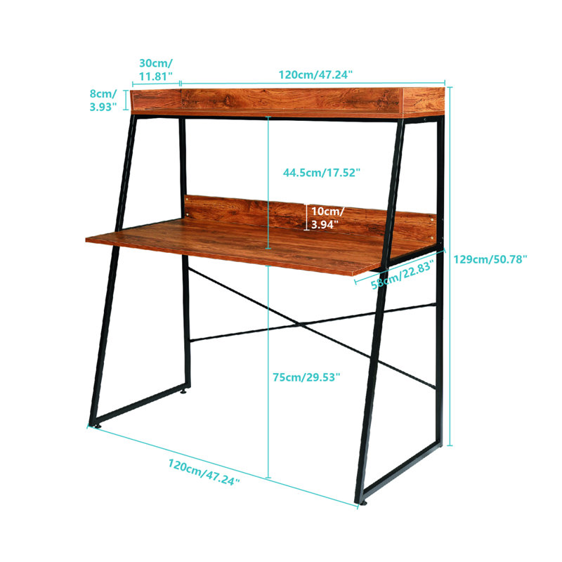 Bureau en bois massif avec huche Pamphilos