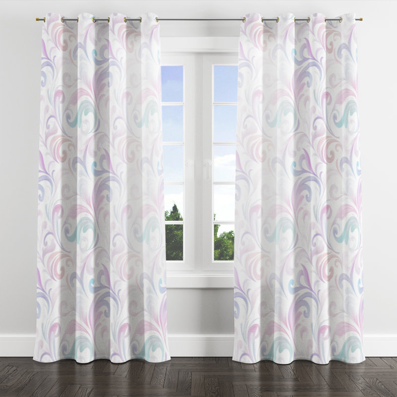 Rideaux Boho pour la chambre à coucher - Rideau à œillets Paisley Timeless, L 52 po x L 120 po, Œillets dorés
