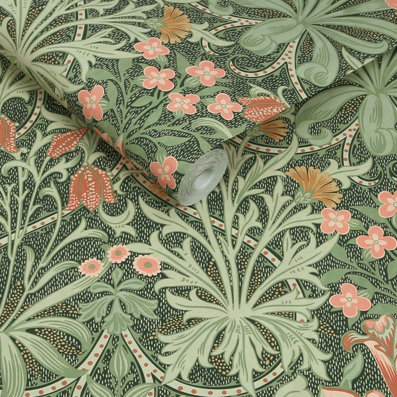 William Morris Woodland Weeds Forest Wallpaper, Green