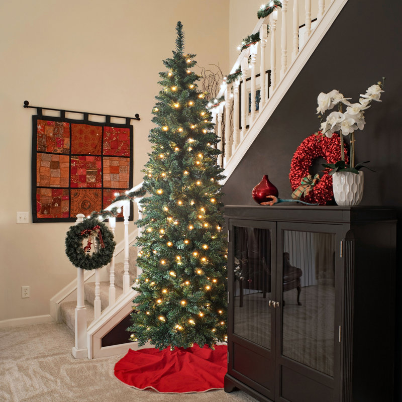 Sapin de Noël artificiel éclairé Slender, 7.5'