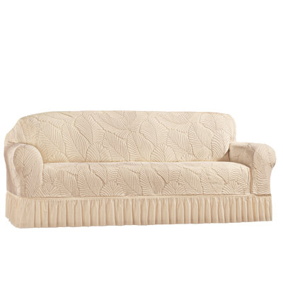 Textured Leaf Design Ruffled Skirt Slipcover